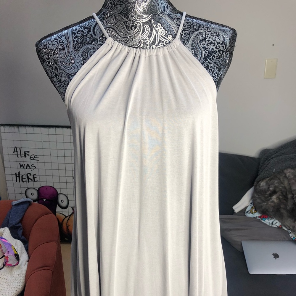 grey halter mini dress new